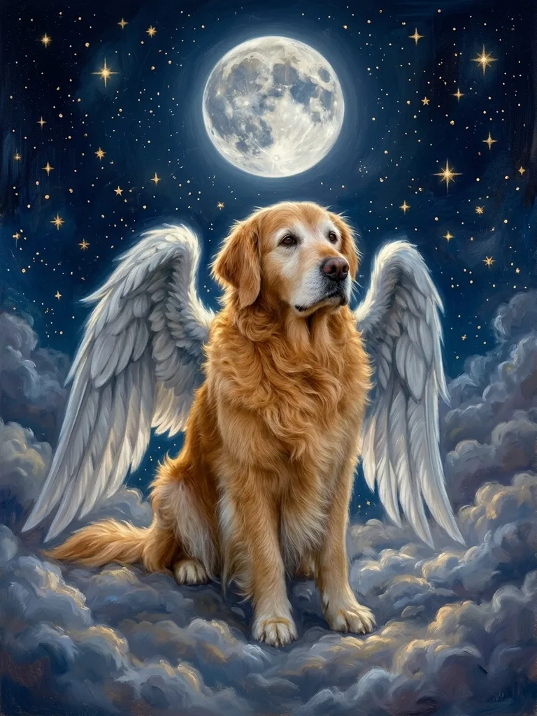 Motiv Sternenwacht — Portrait unter Vollmond und goldenen Sternen
